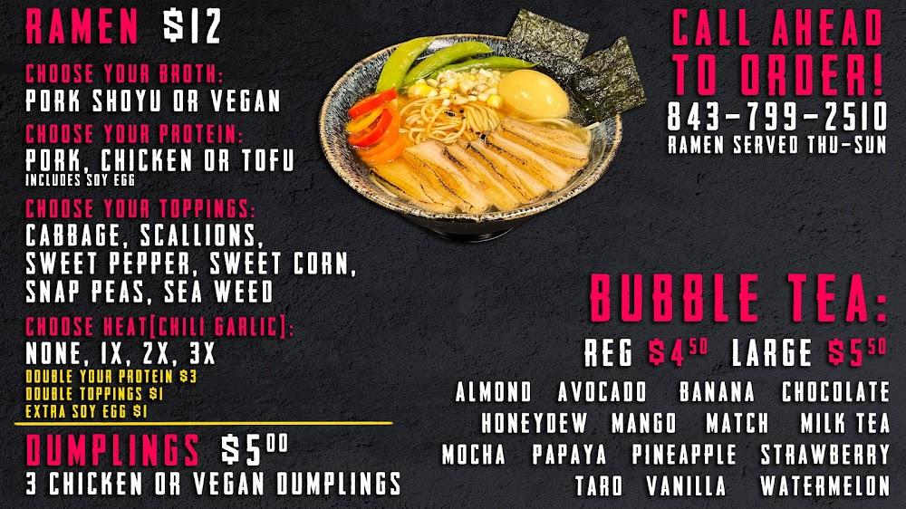 The Hideout - Ramen + Boba Tea Menu image 1